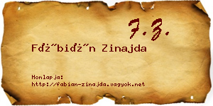 Fábián Zinajda névjegykártya